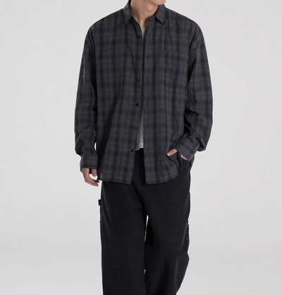 RT No. 10963 PLAID BUTTON-UP SHIRT