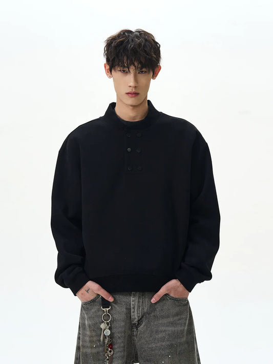 RT No. 45022 DOUBLE HENLEY COLLAR SWEATER