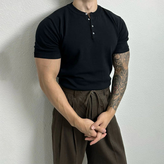 RT No. 19021 HENLEY COLLAR SHORT SLEEVE