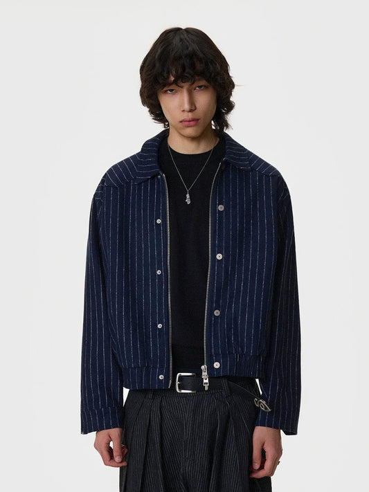 RT No. 50123 NAVY BLUE VERTICAL STRIPED JACKET