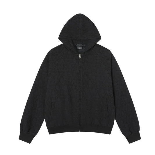 RT No. 50117 DIAMOND PATTERN ZIPPER HOODIE