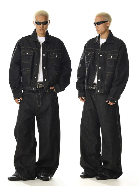 RT No. 27999 BLACK STITCH DENIM JACKET