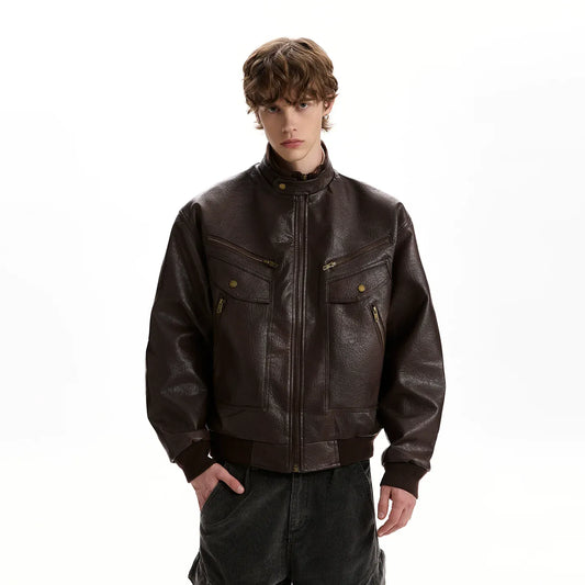 RT No. 40537 BOXY LEATHER JACKET