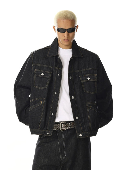 RT No. 27999 BLACK STITCH DENIM JACKET