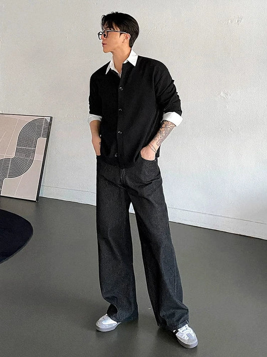 RT No. 25014 BLACK DENIM STRAIGHT JEANS