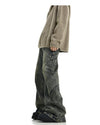 RT No. 10425 YELLOW BLUE RECONSTRUCTED BAGGY STRAIGHT JEANS