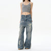 RT No. 12155 DISTRESSED DENIM STRAIGHT JEANS