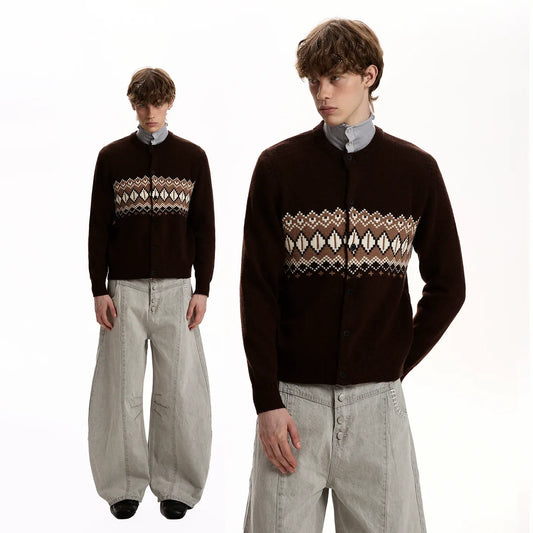 RT No. 43007 KNITWEAR DIAMOND ZIPPER SWEATER