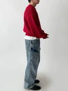 RT No. 12276 RED KNIT CREWNECK SWEATER