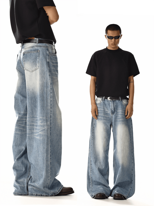 RT No. 19832 WASHED BLUE DENIM STRAIGHT JEANS