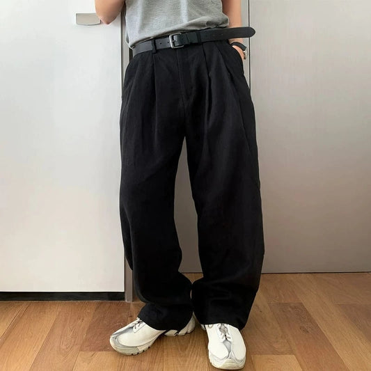 RT No. 19023 FOLDED PLEATED STRAIGHT PANTS