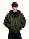 RT No. 50275 LEATHER HOODED JACKET