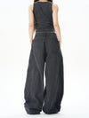 RT No. 12134 GRAY BAGGY STRAIGHT PANTS