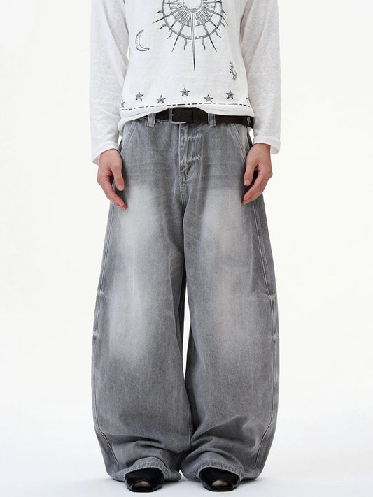 RT No. 32815 WASHED BAGGY SCIMITAR DENIM JEANS