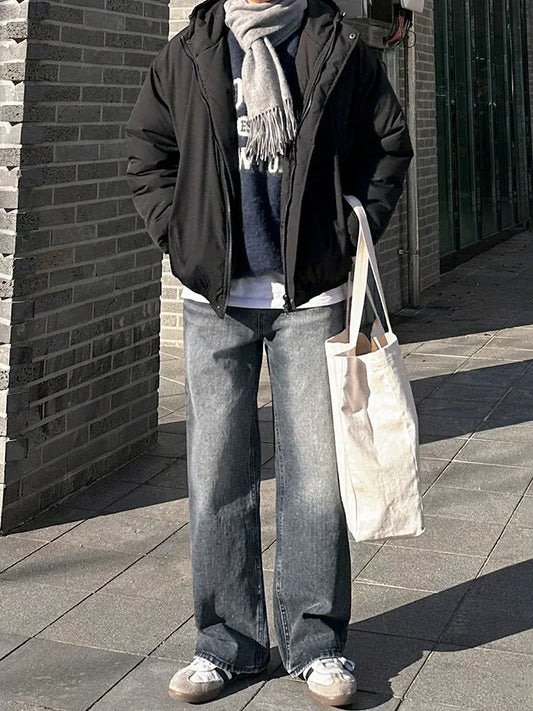 RT No. 48013 WASHED DENIM STRAIGHT JEANS