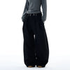 RT No. 25025 BLACK STRIPED PLEATED STRAIGHT PANTS