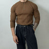 RT No. 10559 VERTICAL KNIT HENRY COLLAR LONGSLEEVE SHIRT