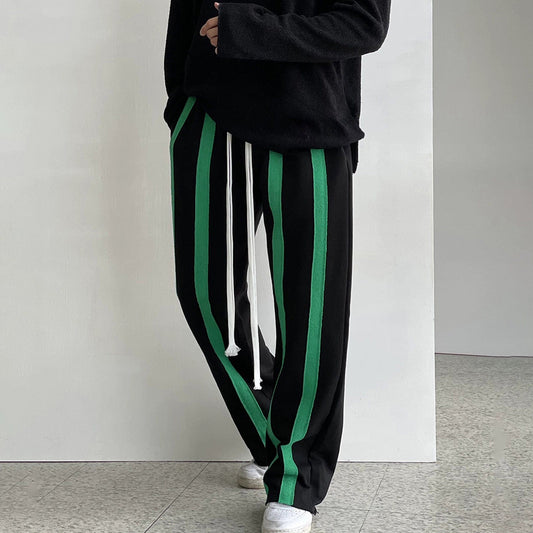 RT No. 10201 DRAWSTRING STRIPED STRAIGHT PANTS