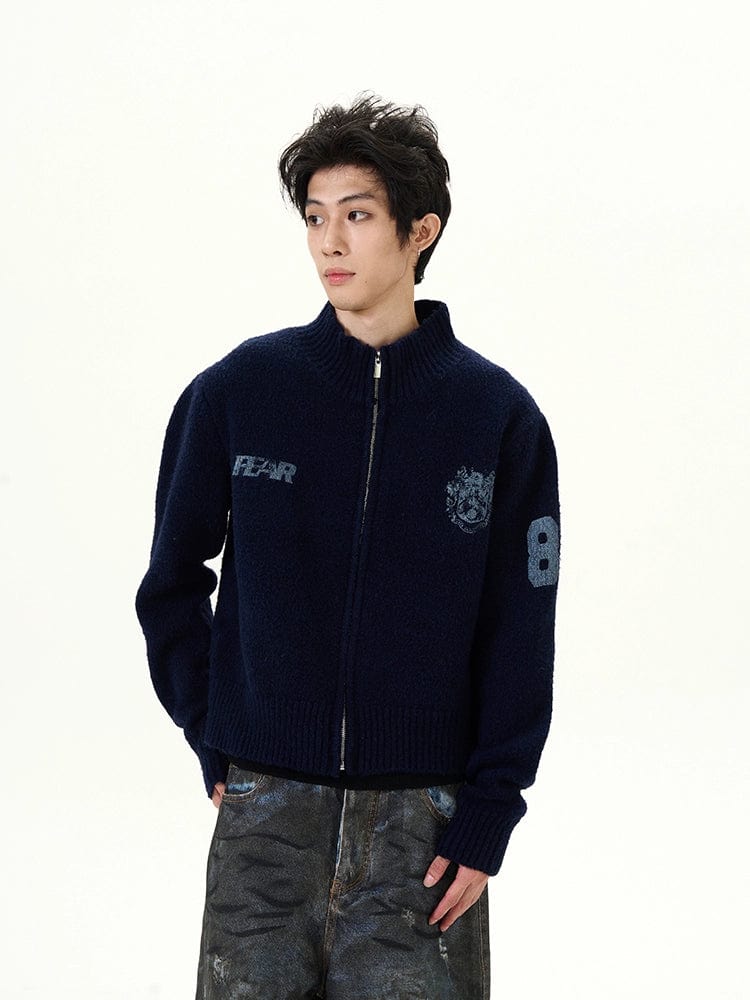 RT No. 12043 KNIT ROYAL BLUE ZIP-UP SWEATER