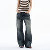 RT No. 29021 WASHED DENIM STRAIGHT JEANS