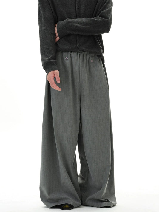 RT No. 32802 PLEATED STRIPED BAGGY STRAIGHT PANTS