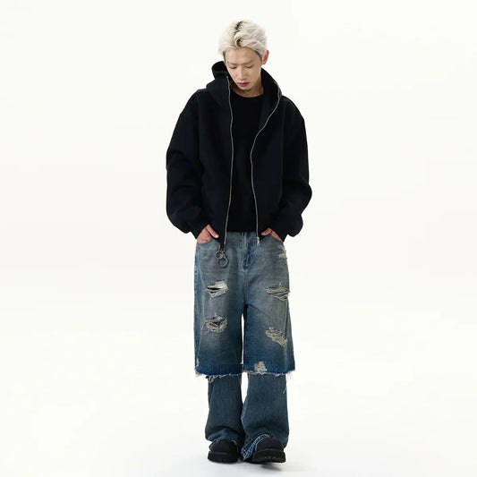 RT No. 40535 SOLID ZIPPER HOODIE