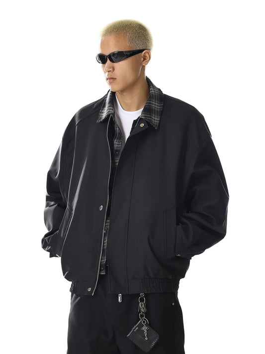 RT No. 32747 PLAID COLLAR SHIRT ZIP JACKET