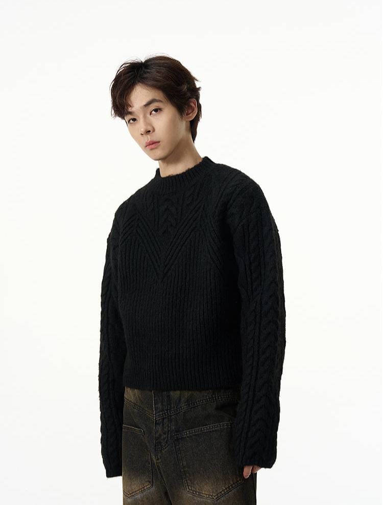 RT No. 11329 TWISTED KNIT PULLOVER SWEATER