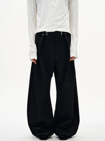 RT No. 32808 PLEATED STRIPED SCIMITAR SUIT PANTS