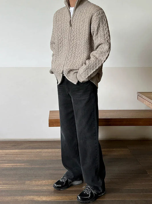 RT No. 45001 KNITWEAR TWIST ZIP SWEATER