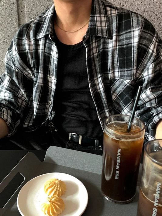 RT No. 29051 PLAID BUTTON-UP SHIRT