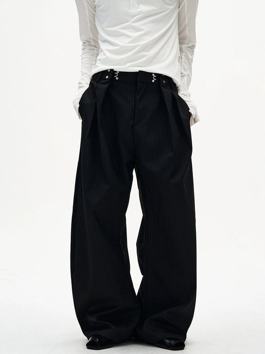 RT No. 32808 PLEATED STRIPED SCIMITAR SUIT PANTS