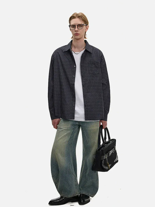 RT No. 50118 INK BLUE PLAID SHIRT