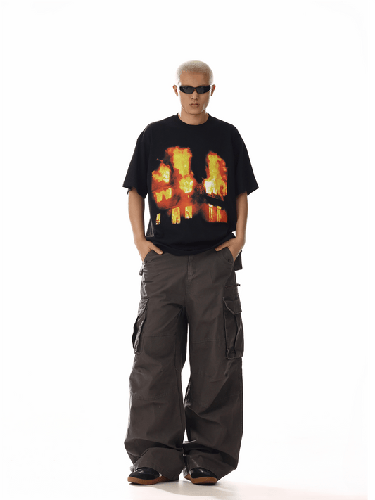 RT No. 19830 DARK COFFEE CARGO STRAIGHT PANTS