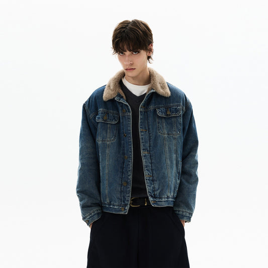 RT No. 50409 FUR COLLAR DENIM JACKET