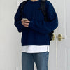 RT No. 12404 TWIST KNIT NAVY BLUE SWEATER