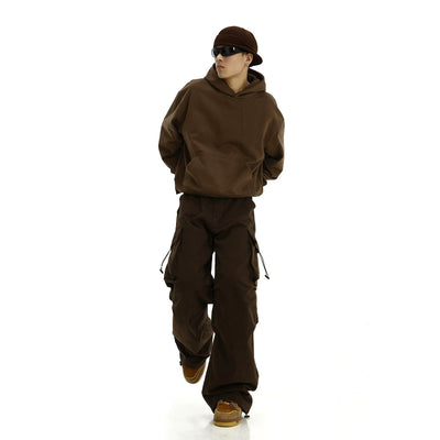 RT No. 10830 BROWN WIDE STRAIGHT CARGO PANTS