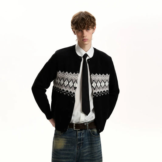 RT No. 43007 KNITWEAR DIAMOND ZIPPER SWEATER