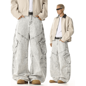 RT No. 32019 WASHED CARGO WORKWEAR WIDE BAGGY PANTS
