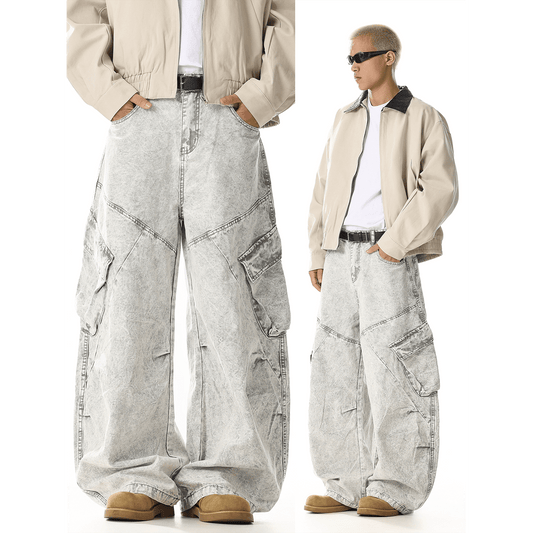 RT No. 32019 WASHED CARGO WORKWEAR WIDE BAGGY PANTS