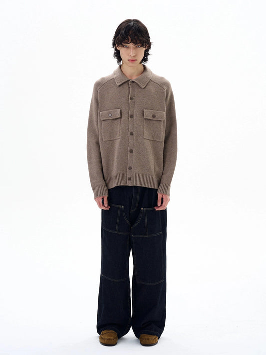 RT No. 29008 BROWN KNITWEAR BUTTON-UP CARDIGAN