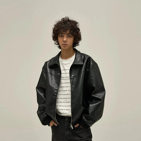 RT No. 32529 LEATHER ZIP-UP JACKET