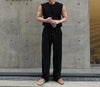 RT No. 11458 PLEATED SLEEVELESS SHIRT & WIDE DRAWSTRING PANTS