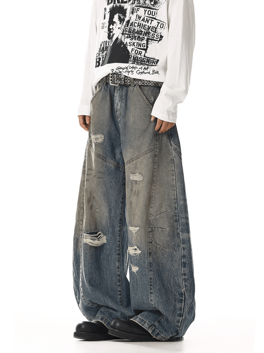 RT No. 32026 DISTRESSED MUD SCIMITAR JEANS