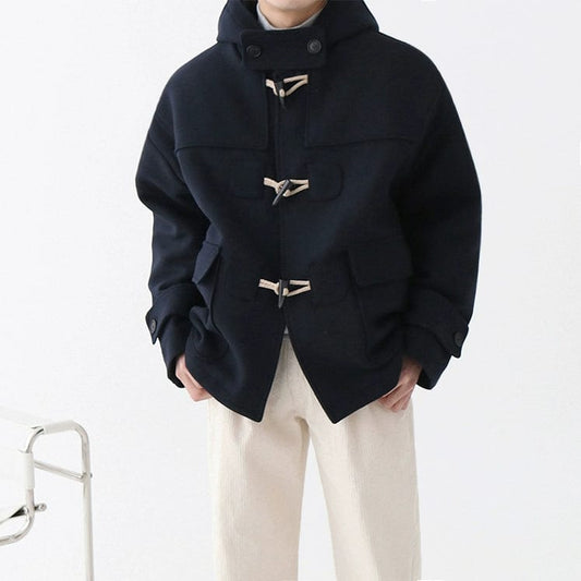 RT No. 10330 WOOLEN DUFFLE HOODED COAT