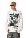RT No. 32704 WHITE GRAPHIC PRINT LONGSLEEVE