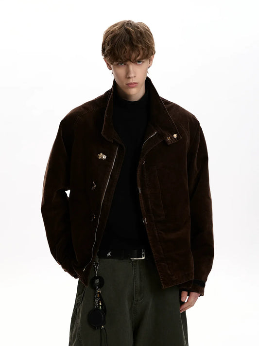 RT No. 50009 DARK BROWN BUCKLE BOXY JACKET