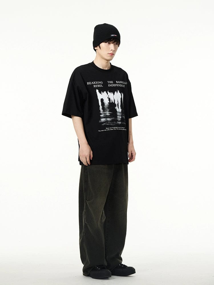 RT No. 11347 REFLECTION SHADOW GRAPHIC TEE