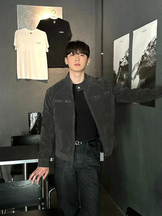 RT No. 32603 BIKER COLLAR LEATHER JACKET