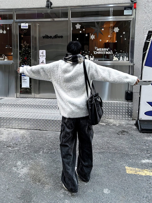 RT No. 12446 BLACK CARGO STRAIGHT DENIM JEANS